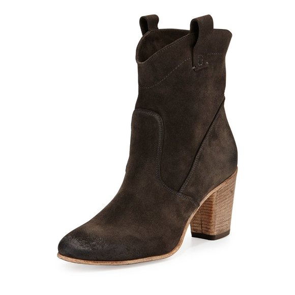 Alberto Fermani Chiara Ankle Boots in Anthracite Size 7.5 Sz 37.5 Stacked Heel - Picture 11 of 11